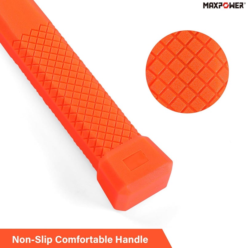 Max Power Dead Blow Hammer, 5 LB dead Blow Mallet with Checkered Grip Handle, Spark and Rebound Resistant - Orange - Image 4
